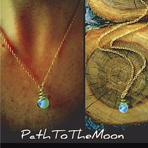 Restocked🌙 Moonlit Path 14k Moonstone Handwrapped Pendant Necklaces
